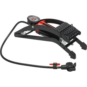 Blackburn Bicycle Foot Pump with Pressure Gauges with Presta and Schrader Valves, Black, 13 inch.