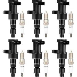 ECCPP UF435 6 ignition coils with 6 iridium Spark Plugs AP5325,coils packs,for Jaguar 2003 2004 2005 2006 2007 2008 S-Type X-Type 3.0L 2.5L 5C1399 178-8287 E915 52-1750 IC555 C2S 11480