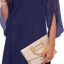 RUMIA Cocktail Dresses for Women Chiffon Sleeve Wedding Guest Dress, L