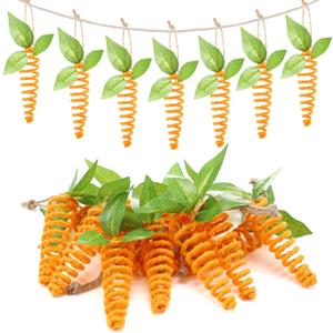 Threehoney 12 Pcs Easter Carrot Garland Decor Easter Carrot Hanging Ornaments Artificial Simulation Carrots Mini Artificial Carrots Spring Garland Decorations for Mantel Table Home Party DIY Crafts
