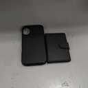 SHIELDON Wallet Case for iPhone 16 6.1", Genuine Leather Detachable Magnetic RFID Blocking 6 Card Slots, Slim Wireless Charging Protective Phone Case Compatible with iPhone 16 2024 - Nappa Black