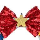 A Miaow Sparkling Headband Glitter Bow Hair Hoop Women Adults Butterfly Sequin Hair Clasp Halloween Party Festival Park Hair Accessory Costume (WD Story)