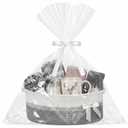 Woven Christmas Gift Basket Empty with Ribbons Bow Tie and Bag, Empty Decorative Chest Box, 14" X10" x 5.5", Woven Rope Basket Storage for Gifts with Handles Home Decor(Gray White)