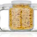 Kitchentoolz 6 Pack-Half Gallon Glass Mason Jar Wide Mouth with Airtight Metal Lid -Fermenting Kombucha Kefir - Curing Pickling, Storing and Canning - BPA-Free Dishwasher Safe, Made in USA