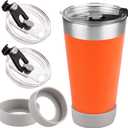 2Pack Replacement Lids Compatible with Stanley 16oz Adventure Beer Pint Glass (Grey-2Lid+2Boot)
