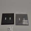 Double Toggle Light Switch Cover Aria Metal Wall Plate, 2-Pack Black 2 Gang, Light Switch Cover Decorative Wallplate, Durable