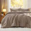Bedsure King Comforter Set, Brown Soft Prewashed Bedding for All Seasons, 3 Pieces GentleSoft Bed Set, 1 Lightweight Comforter (104"x90") and 2 Pillowcases (20"x36")