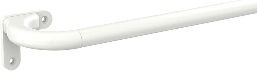 Industrial Curtain Rods, 48-84 Inch, 3/4 Inch Diameter, Wrap Around Curved Curtain Rods for Indoor and Outdoor, Modern Contemporary Design, White