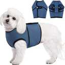 BRKURLEG Dog Anxiety Shirt, Adjustable Anxiety Vest Jacket for Small Medium Large Dogs,Dog Calming Shirt for Thunderstorms, Fireworks, Training & Separation Relief, Lakeblue, M