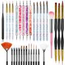 32pcs Nail Art Brushes,Acrylic Nail Brush,Nail Brushes For Nail Art,Nail Art Dotting Tool Set,Nail Art Tool Set,Nail Art Liner Brush,Nail Dust Brush,Nail Drawing Pens For Beginners And Salon Home Use (31pcs)