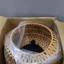 16" Boho Rattan Flush Mount Ceiling Light Fixture, Large Rustic Chandelier