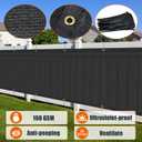 AYOHA 6' x 50' Privacy Fence Screen Fabric Mesh Shade Net Cover, Heavy Duty 160 GSM Privacy Barrier for Chain Link Fence, 90% Privacy Blockage, Excellent Airflow, Cable Zip Ties Included, Black