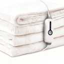 LaffyLo Electric Heated Blanket Full Size 72"84", Luxurious Breathable Flannel with 4 Heat Settings, 10-Hour Auto Shut-Off & Overheat Protection, for Bed & Couch, Cozy Gift - White