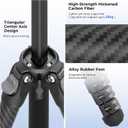 SmallRig Portable Travel Video Tripod, Carbon Fiber Compact Tripod for Outdoor Photography, 5kg Load, Fluid Head with 360° Pan and -70° to 90° Tilt, 180° Reversible Center Column