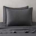 ATLINIA 100% Linen Pillowcases Set of 2, King Size 20" x 36" Pillow Case, Linen Pillow Sham Dark Grey