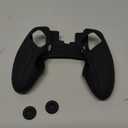 PlayVital Ninja Edition Anti-Slip Half-Covered Silicone Cover for ps5 Edge Wireless Controller, Ergonomic Protector Soft Rubber Case for ps5 Edge Controller with Thumb Grips - Black