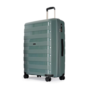 PP material Expandable Luggage with Spinner Wheels, Suitcase with TSA Lock, Large Luggage for Family Travel Carry On 28, Dark Green Color