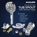 All Metal Tub Faucet with Sprayer, 10 Settings Hand held Shower, Bathtub Faucet with Sprayer Chrome