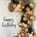 Black Gold Cheetah Print Balloon Arch Kit, Black Brown Balloons Garland with 4D Foil Leopard Balloon for Cheetah Print Safari Jungle Wild Birthday Party Decorations