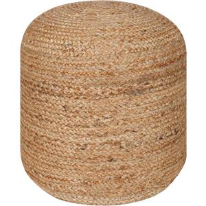Palisa Ottoman Jute Pouf Handmade Knitted Poof Bean Bag Filling | Boho Pouffe for Living Room & Bedroom | Foot Rest Poufs for Office Home Decor (Natural, 16" D x 16" W x 18" H)