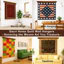 Dacri Home Quilt Hanger for Wall Display - 48 Inch Tapestry Hanger from Premium Teak Wood - Safe Mount Quilt Rack for Heavy Rugs, Tapestries, and Other Wall Hangings (Light Wallnut Stain)