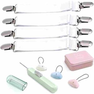 Bed Sheet Holders For Corners & Duvet Clips Set, Keep Sheets firm & tight and Stop Comforter form Bunching Up, with Storage Box (Includes 4 bed Sheet Straps, 8 Duvet Cover Clips , 1 Threading Tool)