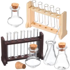 2Sets Miniature Test Tube Rack of Dollhouse Props for Mini Laboratory Decor Compact Design for Table Model and Micro Landscape Ornament