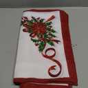 Kadut Christmas Ribbon, Cloth Napkins, (17x17 Inch) Xmas Ribbon Set of 8 Dinner Napkins, Heavy Duty Fabric, Cloth Napkins, for Harvest, Holiday, Fall, Parties & Christmas Dinner.