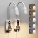 Wall Mounted Reading Light, Wall Light with Motion Sensor Switch, 5 Dimmable & 5 Color Temperature Adjustable, USB-C Output, Flexible Neck Book Light for Bed, Sofa, Desk,Dorms, Heaboard