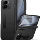 for Google Pixel 10 Pro Fold Case with Stand, Hinge Protection & Outer Screen Protector, Slim Rugged Shockproof Durable Phone Protective Cover Case for Google Pixel 10 Pro Fold 5G 2025, Black