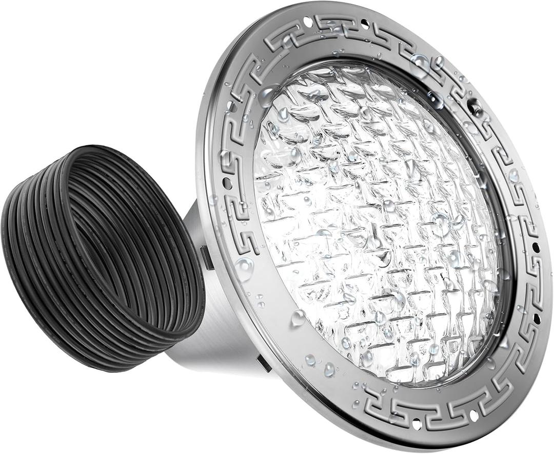 50FT AC120V LED Pool Lights, 10 Inch 35W Pure White Pool Light, Only for Replacement of 10 Inch Underground Pool Niches, Input Voltage AC 120V