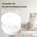 16-Pack Cat Water Fountain Filter Compatible With Catit Pixi Water Fountain Filter Replacement Triple Action Water Filter, 4 Pump Tubes 1 Hard Brush