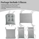 HOMBYS Glider Rocker Replacement Cushions 5 PCS with Storage Side Pocket, Velvet Fabric, Foam & Microfiber Filling, Non-Slip & Washable,Thickened & Supportive for Glider Rocking Chair-Light Grey, 22"W*21.2"L