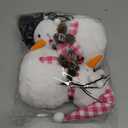 2 Pack Christmas Table Decorations, 14" Lighted Plush Snowmen FigurinesPastel Christmas Ornaments, Light Up Snowman Holiday Present, Battery Operated Xmas Gifts Indoor Tabletop Ornaments