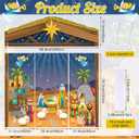 4 Pcs Christmas Nativity Scene Door Decorations Set Holiday Manger Door Covers Christmas Hanging Banners for Winter Holiday Classroom Church Party Photography Photo Backdrop(Nativity)