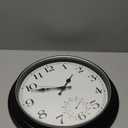 JoFomp Large Waterproof Outdoor Clock with Thermometer Combo - 16 inch Silent Non Ticking Quartz Battery Operated Wall Clock for Patio, Home, Pool, Garden, Porch, Deck (Silver, 16 Inch)