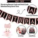 30th Birthday Decorations for Girls,51Pcs PRE-STRUNG Rose Gold Black Party Set-30 Years Old Crown and Sash,Banner Backdrop Balloons Candle Hanging Swirls Paper Fans,PRE-ASSEMBLED