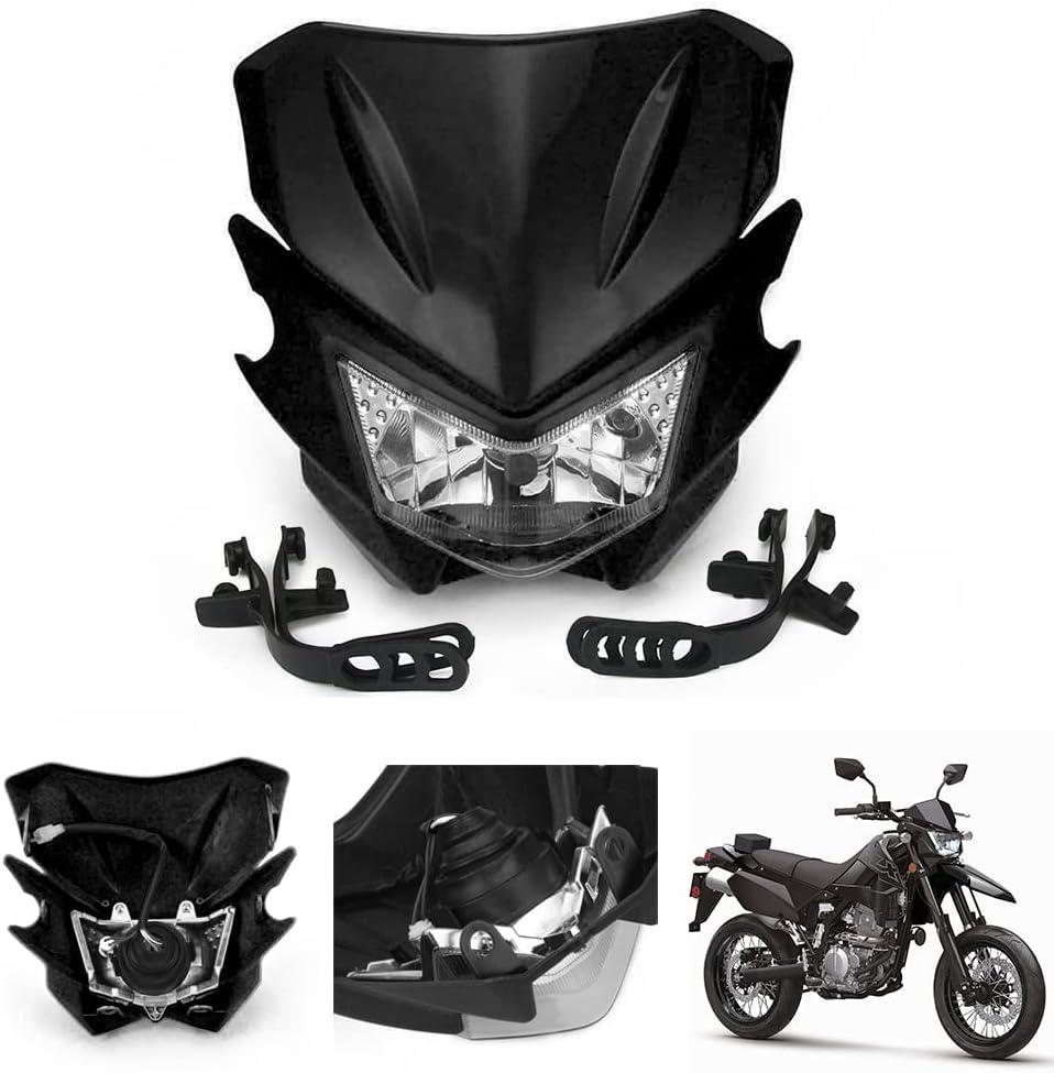 AnXin Dirt Bike LED Headlight,Motorcycle Head Light Universal for KLX300 KX250 KLX140 KLX230R KLX300R KLX110 KX125 KX450F KX250F KDX200 Dirt Pit Bike Supermoto Black