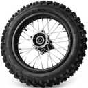 E-Bike Rear Wheel Outer Tire Accessories Compatible with Tutto Tutti Soleil 01 Series, 80/100-12 Rubber Metal Black Replacement Electric Dirt Bike Bicycle Parts Reinforced & Wear-Resistant