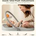 Mallify Wipe-Clean Baby Changing Pad, Waterproof Durable PU Pad, Soft & Non-Slip Safety Belt & Hanging Toys, Easy to Adjust & Removable Bar, Gray