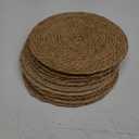 Round Woven Placemats 12 inch Set of 10 - Boho Rattan Placemats Natural Water Hyacinth Placemat, Farmhouse Weave Place Mats, Rustic Braided Wicker Table Mats for Dining Table, Home, Wedding