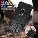 for Samsung Galaxy S24 Case Military Grade Drop Shock Protection Cell Phone Cover with Slide Camera Cover Built-in 360 Rotate Ring Stand for S24 6.2 - Black