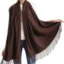Pashmina Scarf and Shawl - Soft Women Pashminas Wrap for Wedding Evening Party Dresses, Coffee