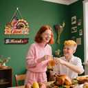 Give Thanks Door Sign,Turkey Front Door Decor,Thanksgiving Day Wooden Plaque,Thankful Wreath,Fall Wooden Hanging Signs,Autumn Wall Sign,Realistic Turkey Wreath For Outdoor Porch Office Home Room