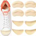 8 Pcs Shoe Fillers & Heel Pads for Loose or Too Big Shoes Toe Cushions & Heel Grips for Women and Men, Comfort Insoles for Heels, Sneakers, Boots Pain Relief & Better Fit(Beige)