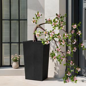 Artificial Topiary Trees for Outdoor Front Porch Door Large Artificial Bonsai Tree Outdoor Plants Front Porch Plants(Pink)