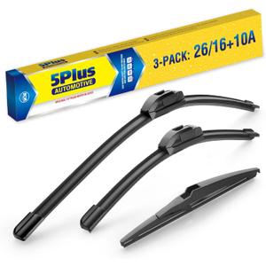 5 PLUS Wiper Blades Replacement For TOYOTA RAV4 2018 2017 2016 2015 2014 2013(Set of 3), 26"+ 16" Windshield Wiper Blades with 10 Inch Rear Wiper Blade, All-Season OEM Quality Windshield Wipers