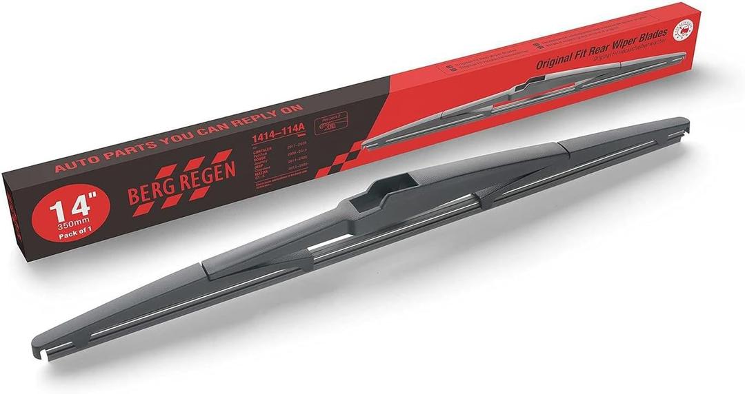 BERG REGEN Rear Wiper Blade 14 inch (14-A), Replacement For Jeep Cherokee 22-14, Accent 11-07, Santa Fe 12-07, Tucson 21-16, 3 13-10 CX-7 12-07 CX-9 20-07/ RX 09-04+more Back Windshield Wiper (H352)