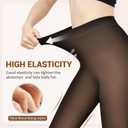 Fleece Lined Tights Sheer Women - Fake Translucent Warm Pantyhose Leggings Sheer Thick Tights for Winter (XXXL)