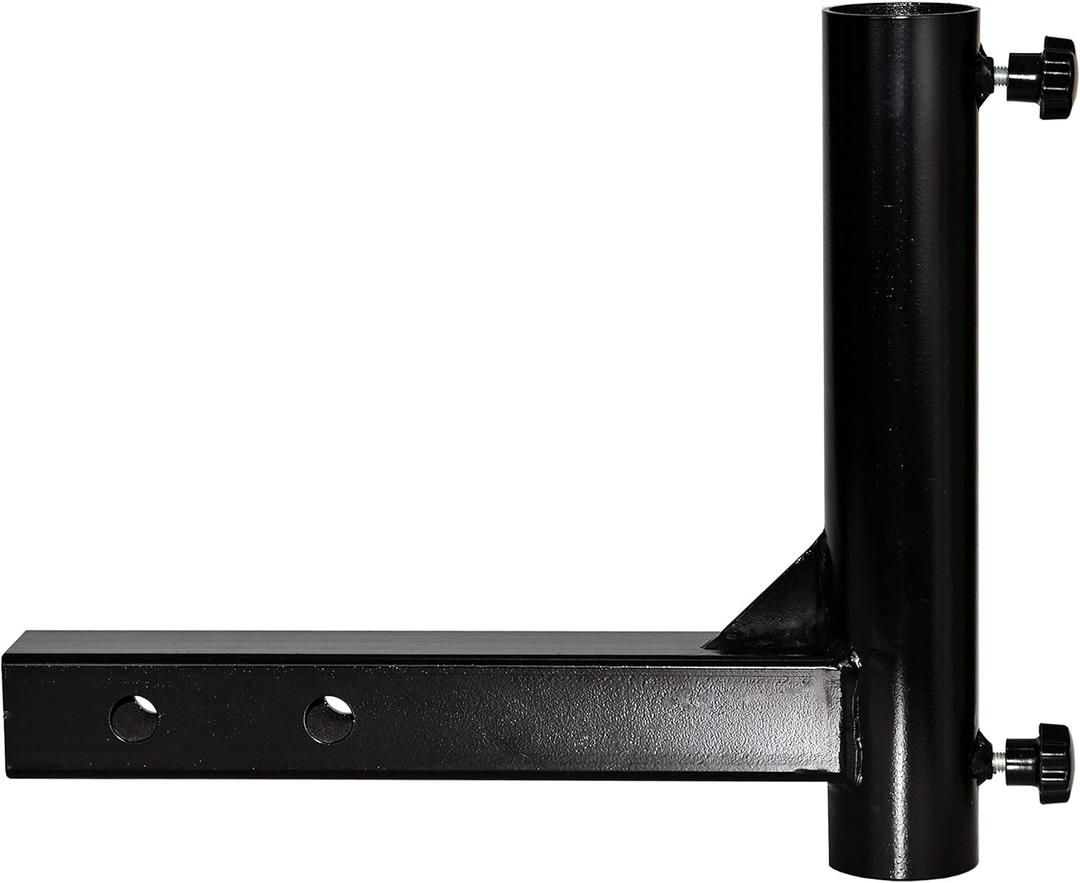 Hitch Mount Flagpole Holder with Screws for Two Inches Receiver Flag, Black